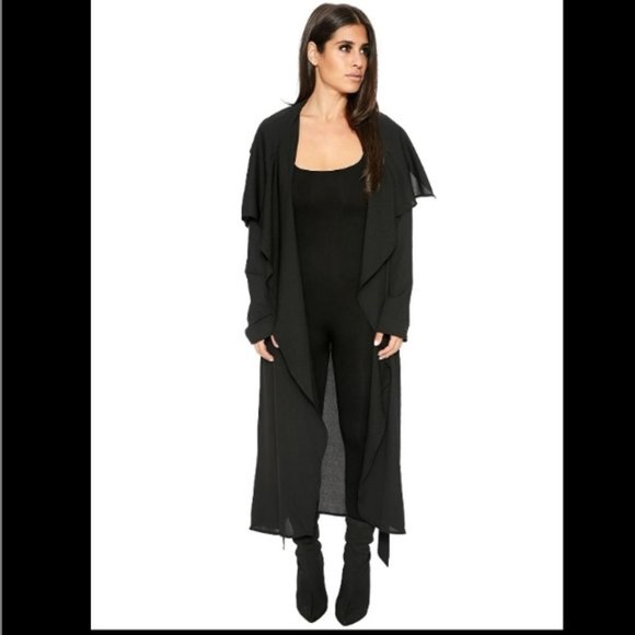 NWOT Naked Wardrobe Sheer Duster Coat Jacket black NWOT Naked Wardrobe Sheer Duster Coat Jacket black